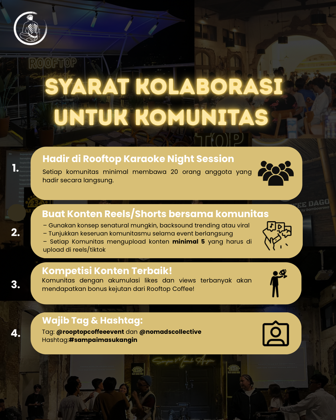 Komunitas Bandung Merapat! Karaoke Night Bareng Rooftop Coffee Hadir Tiap Rabu